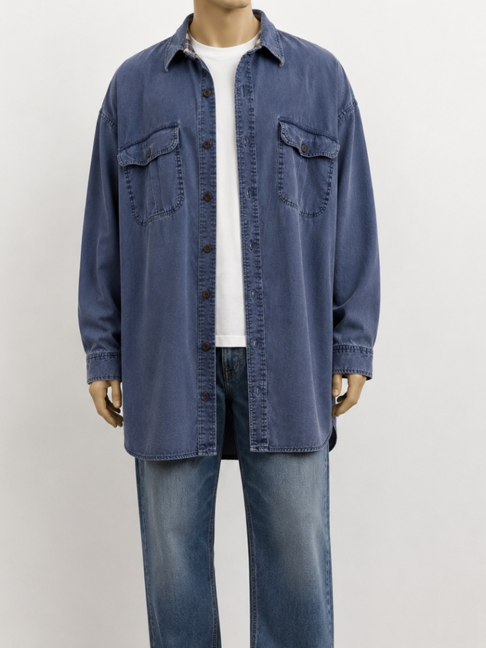 Redhead Lined Shacket Cotton Plain Size 2XL Blue